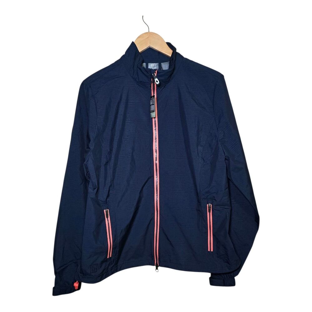 Kate Lord Women’s Size Large Navy Blue Windbreaker Jacket Lightweight Zip-Up NWT